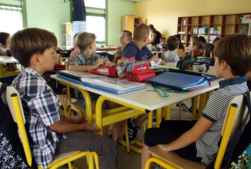 Imatge general d'una classe a l'escola La Bressola del Soler (Rosselló)