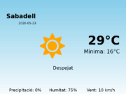 AEMET: El temps per a Sabadell – 23 de Maig de 2026