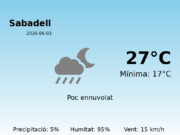 Previsió de l’AEMET a Sabadell avui 3 de Juny de 2026