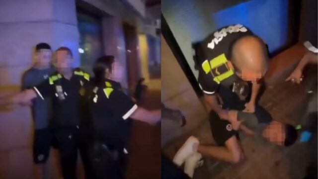 Imatges de la presumpta agressió policial a un jove sabadellenc. Foto: @crida.per.sabadell